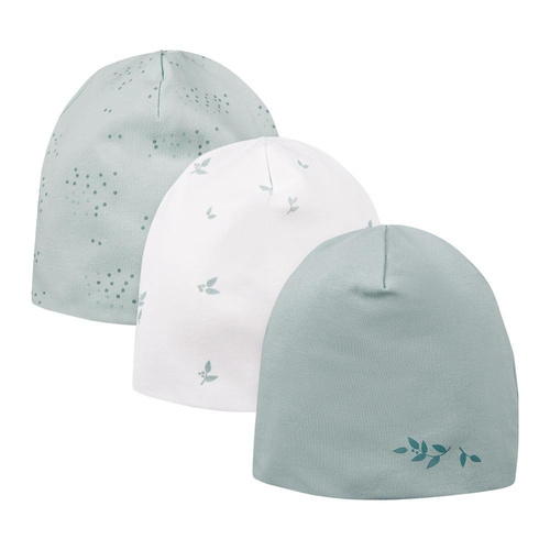 3 pak Czapki niemowlęce Petite Eevi -   listki
