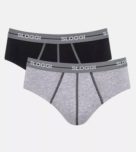 Slipy męskie 2-pak Men Start Midi C2P box Sloggi - Grey Combination