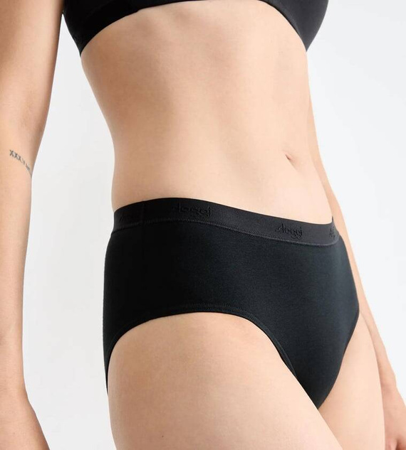 Figi Damskie 2-pak Casual Midi Sloggi Go - black