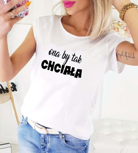 Bluzka dla mamy "ONA BY TAK CHCIAŁA" Moocha biały