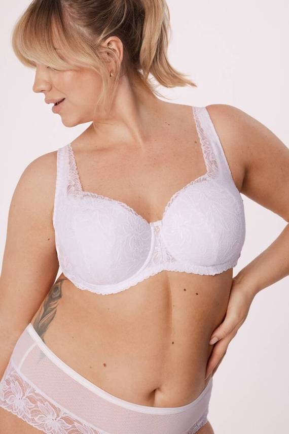 Biustonosz usztywniany Laura Big Mefemi- biały