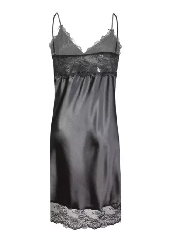 Halka satynowa Alubi koszulka damska DKaren - czarny