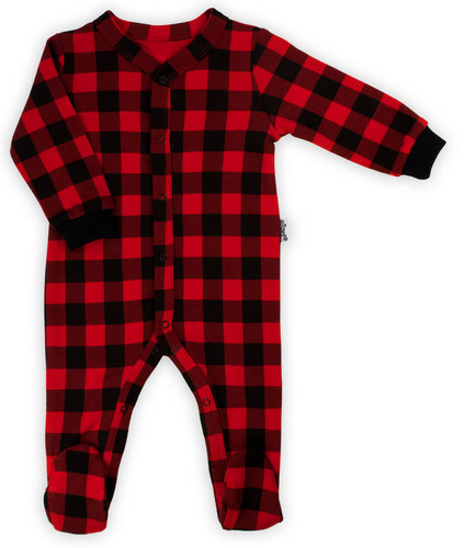 163517 Magia Świąt Pajacyk niemowlęcy Nicol - kratka: czarny, czerwony