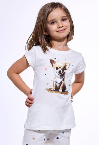 Piżama dziewczęca 787/108 788/108 Chihuahua Cornette ecru 