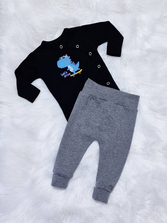 Body z długim rękawem kopertowe Let's Drive Bambarillo czarny