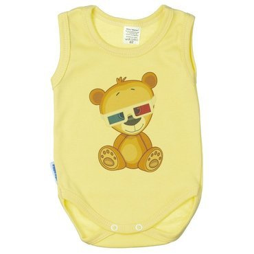Body niemowlęce ramiączkach Miś Martex żółty