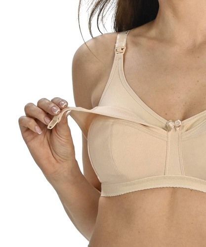 Miękki biustonosz do karmienia bez fiszbin 404 Perla Teyli - beżowy 