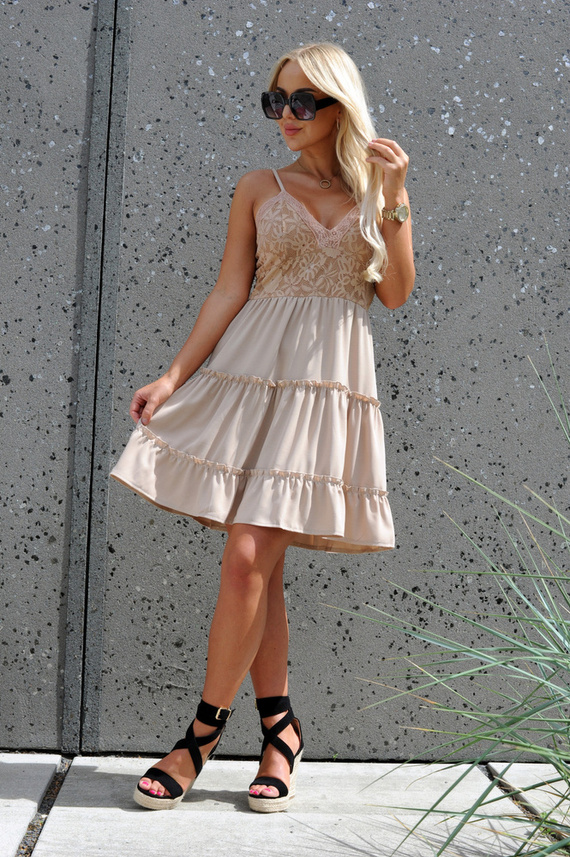 Sukienka damska Satrian Beige D53 Merribel 