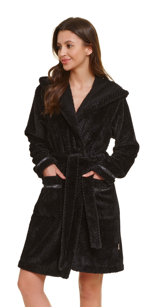 SWW.5208 Szlafrok damski Doctor Nap - black