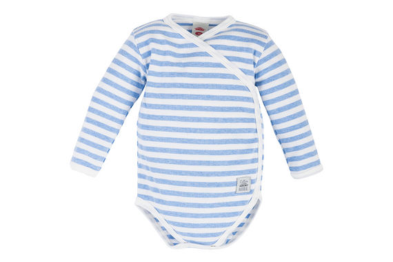 Body dzidziuś z długim rękawem "Greco" Makoma niebieski