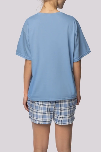 Piżama damska Joy shortsleeve Mona sky blue 