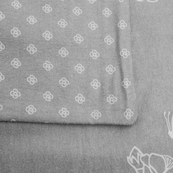 Pościel flanelowa kwiaty 31503/2 Darymex szary