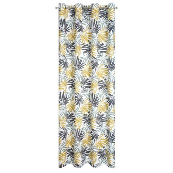 Zasłona gotowa na przelotkach Elina Design91 biały-musztardowy