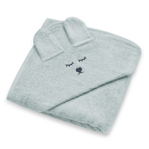 Niemowlęce okrycie kąpielowe z uszami Yosoy - szałwiowy 