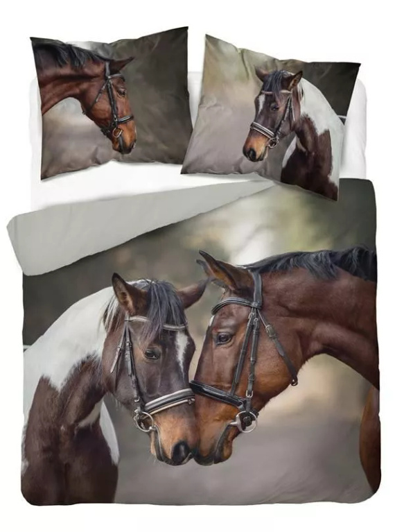 Pościel 3D z mikrofibry 4990 A Detexpol – z motywem koni