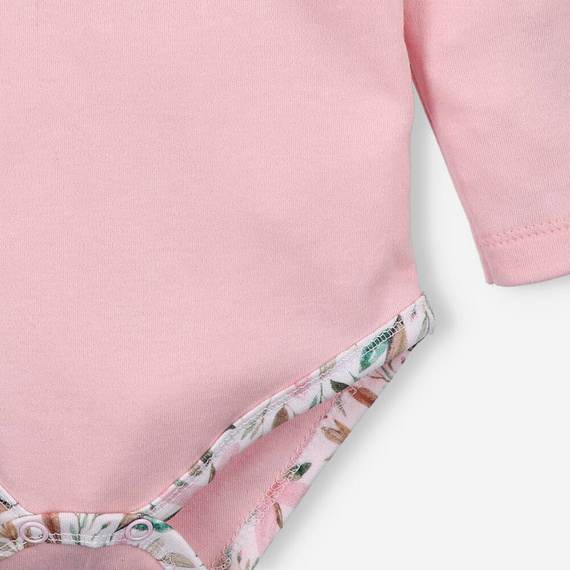 Body z bawełny organicznej Pink Flowers Nini różowy