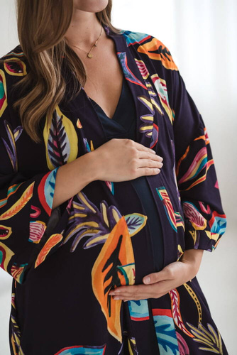 Szlafrok bambusowy Tropical Milk&Love navy 