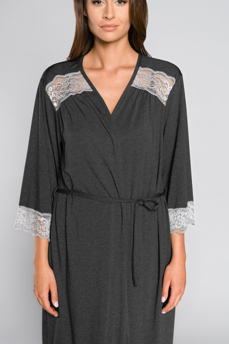 Szlafrok Damski Sonata Italian Fashion-  ciemny melanż 