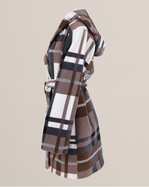 Szlafrok Kocyk 031 De Lafense – miękki polarowy szlafrok dla kobiet, które kochają przytulność, brązowy