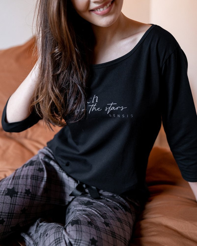 Sensis Piżama damska Reach For The Stars - czarny-brązowy