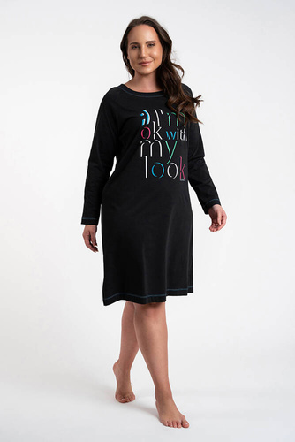 Koszula nocna damska Olza Italian Fashion - czarny