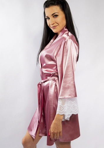 Podomka Szlafrok Damski Adelaide Dkaren - wrzos/biały