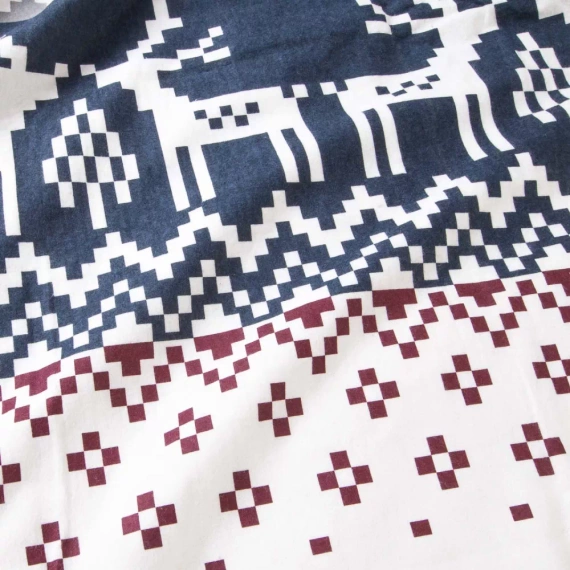 31515/1 Darymex Flanelove bordowa granatowa– świąteczna pościel flanelowa, komplet bawełniany, ciepła i przytulna