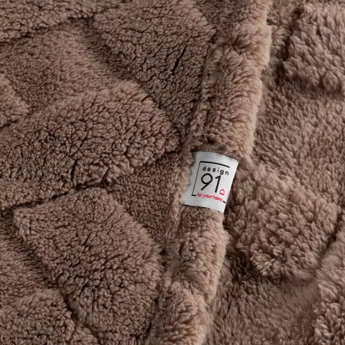 Koc narzuta z mikrofibry Caro Designe91  ciemny beż