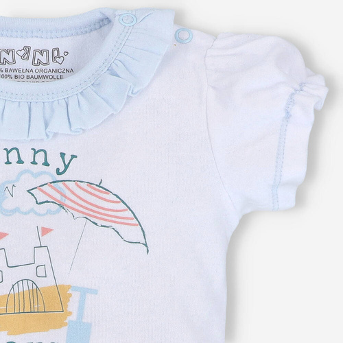 Body dla dziewczynki z bawełny organicznej Sunny Nini biały 