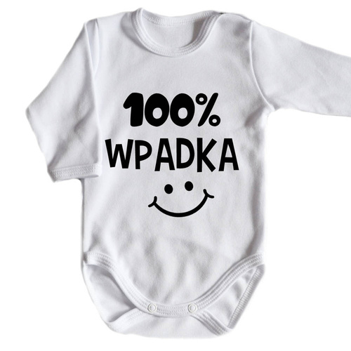 Body długi rękaw "100% WPADKA" Moocha biały 