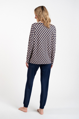 Piżama Damska długi rękaw, długie spodnie Milda Italian Fashion