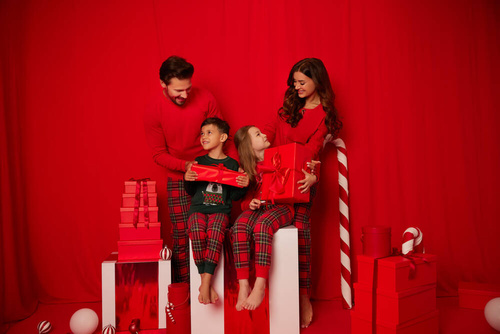 Piżama dla dziecka Tess Italian Fashion - czerwony/druk 