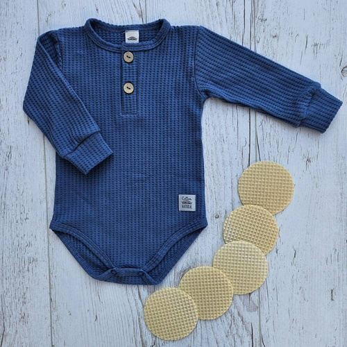 Body polo z długim rękawem "Natural Waffel " Makoma denim