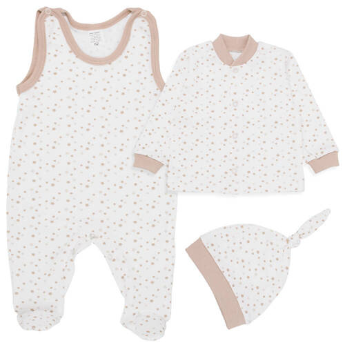 Komplet niemowlęcy z czapeczką Gwiazdeczki Martex beżowy