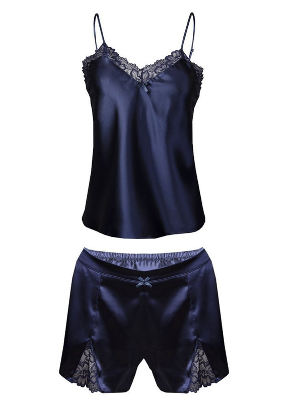 Piżama Damska Satynowa Samantha DKaren - granat