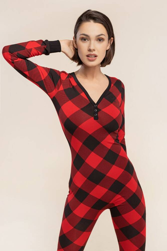 Kombinezon damski 23 Romby Bonamera czerwony