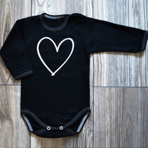 Body długi rękaw "Serce" Moocha białe