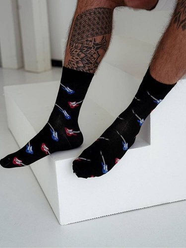 0125-087 Gitary Skarpety Męskie Milena - czarny