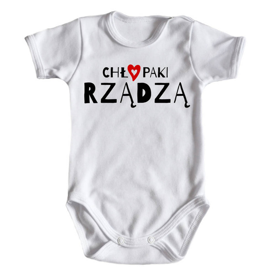 Body krótki rękaw "CHŁOPAKI RZĄDZĄ" Moocha czarny