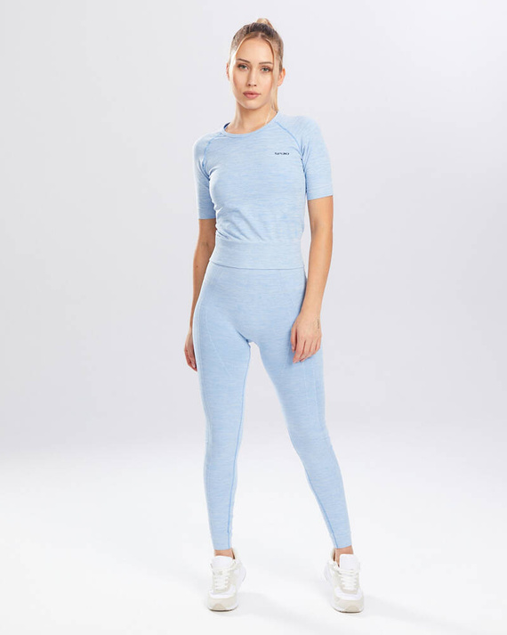 Bluzka damska krótki rękaw Melange Rashguard Spaio linchen blue