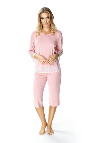 Piżama damska 6355 Peonia Mewa - różowy