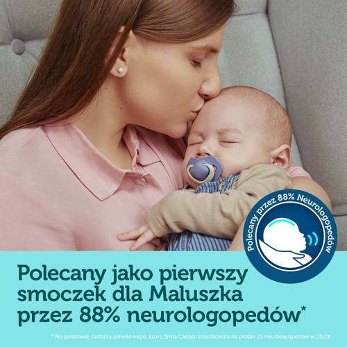 Zestaw smoczków uspokajających pure color Canpol Babies niebieski