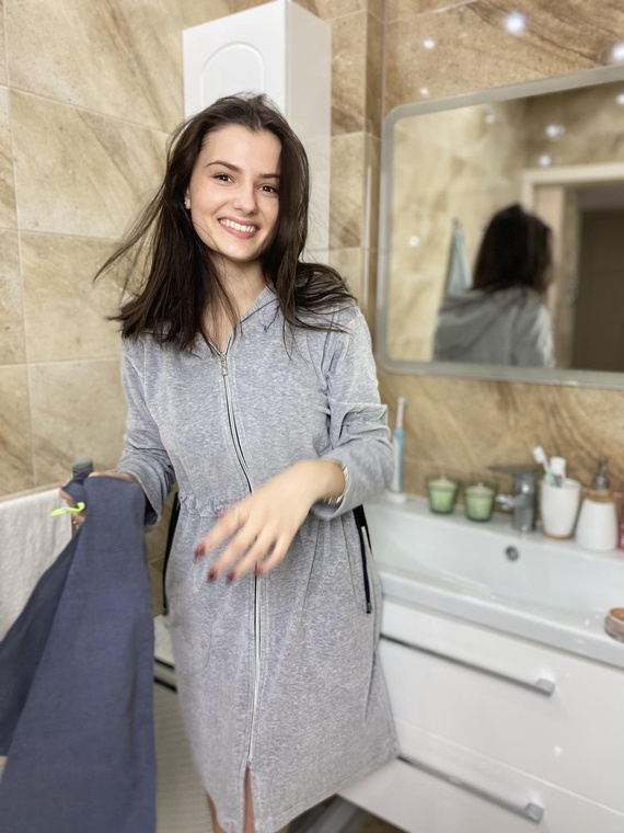 Szlafrok damski 498 Macarena II Forex - beżowy melanż