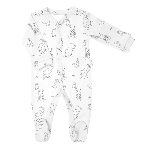 4800 01 Animals Komplet wyprawkowy 4-częściowy nadruk Nicol - biały