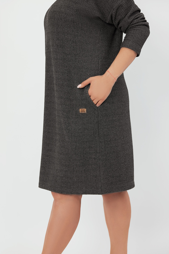 Tunika damska z długim rękawem Avira Italian Fashion - ciemny melanż