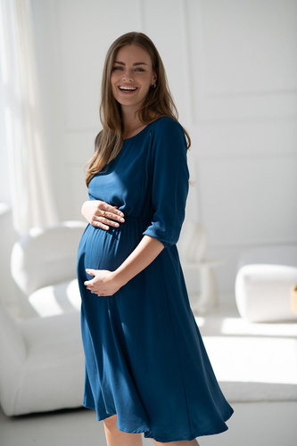 Sukienka ciążowa i do karmienia Lovely Dress Midi Milk&Love poseidon