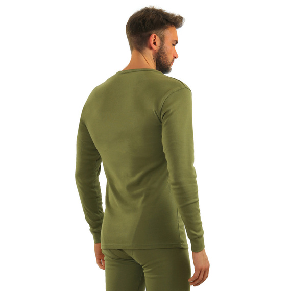 111 Podkoszulek bawełniany z długim rękawem Sesto Senso- oliwkowy