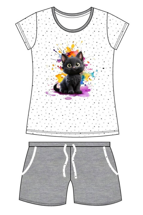 Piżama dziewczęca 245/109 246/109 Black Cat Cornette biały