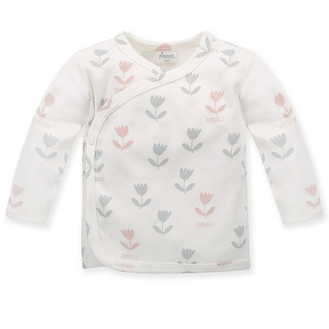 Kaftanik niemowlęcy wiązany Romantic Pinokio - ecru druk