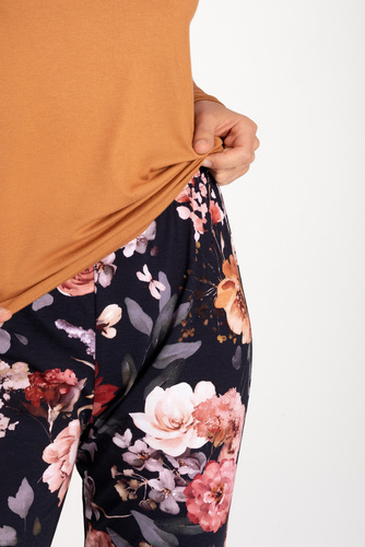 Piżama damska Marie Momenti Per Me carmel-Navy	